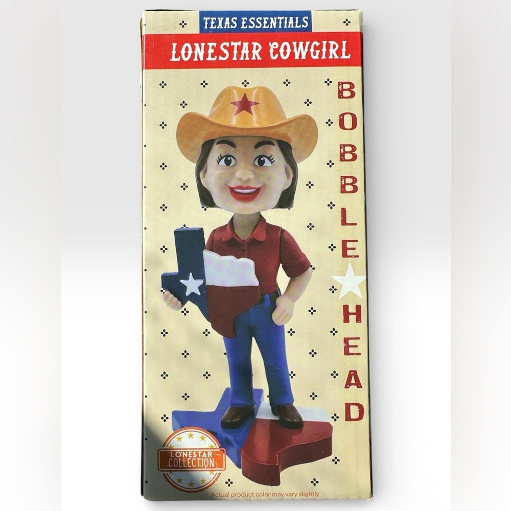 Texas Essentials Lonestar Cowgirl Bobble Head Figure 7" Tall Collectible